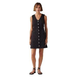 new Size LARGE Levi's Women's Vianna Vest Dress in BLACK Denim (new w/ tags)